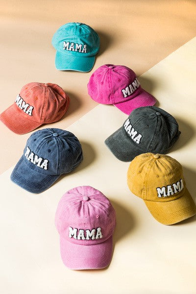 MAMA Chenille Patch Cap - Washed Turq - AT NOON STORE