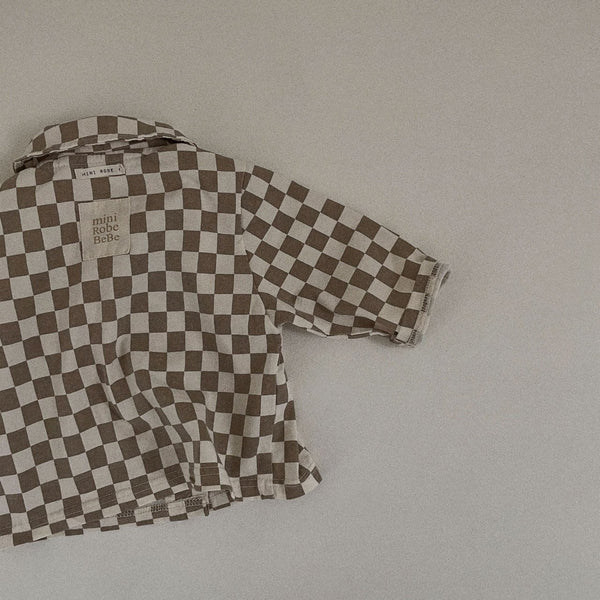 Toddler Checkered Shirt (3-36m) - Check Beige
