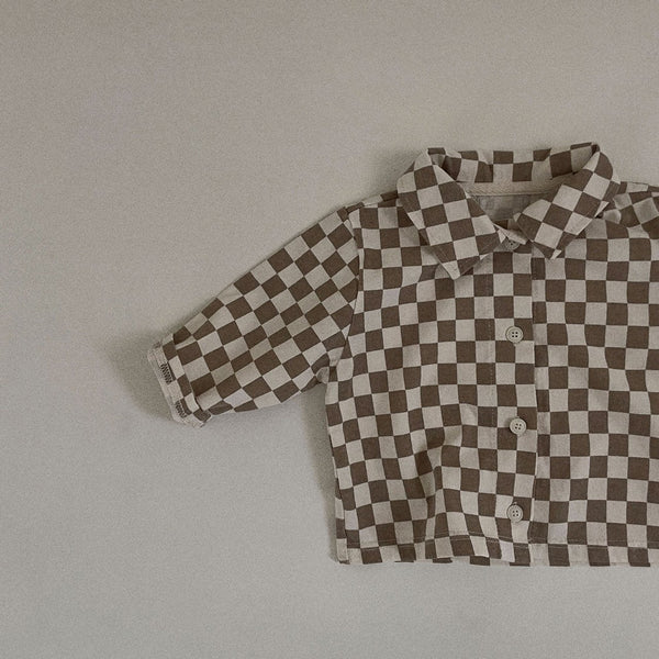 Toddler Checkered Shirt (3-36m) - Check Beige - AT NOON STORE