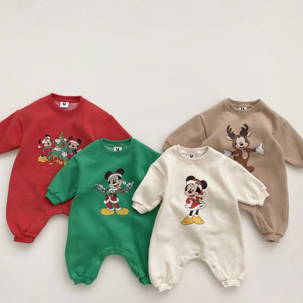 Baby Holiday Mickey/Minnie Jumpsuit (0-12m) - 4 Colors