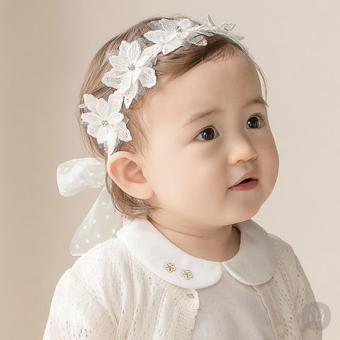 Baby Crystal Flower Lace Headband (3-18m) - AT NOON STORE