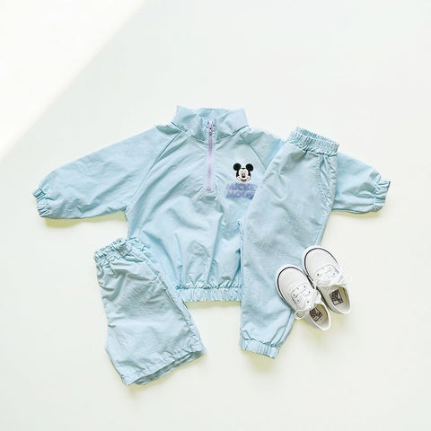 Toddler Mickey Half-Zip Pullover, Jogger Pants, and Shorts Set (1-5y) - Mint
