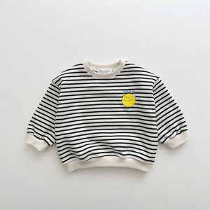 Kids Flower Smiley Face Sweatshirt (4-5y) - Stripe - AT NOON STORE