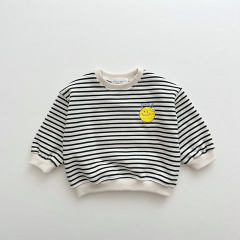 Kids Flower Smiley Face Sweatshirt (4-5y) - Stripe - AT NOON STORE