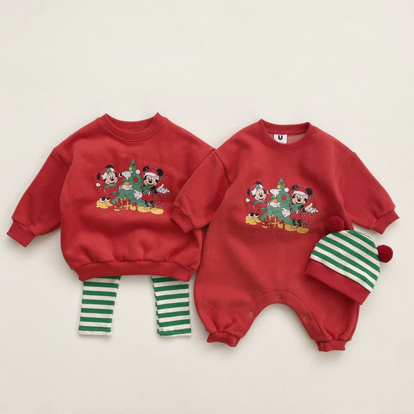 Baby Holiday Mickey/Minnie Jumpsuit (0-12m) - 4 Colors