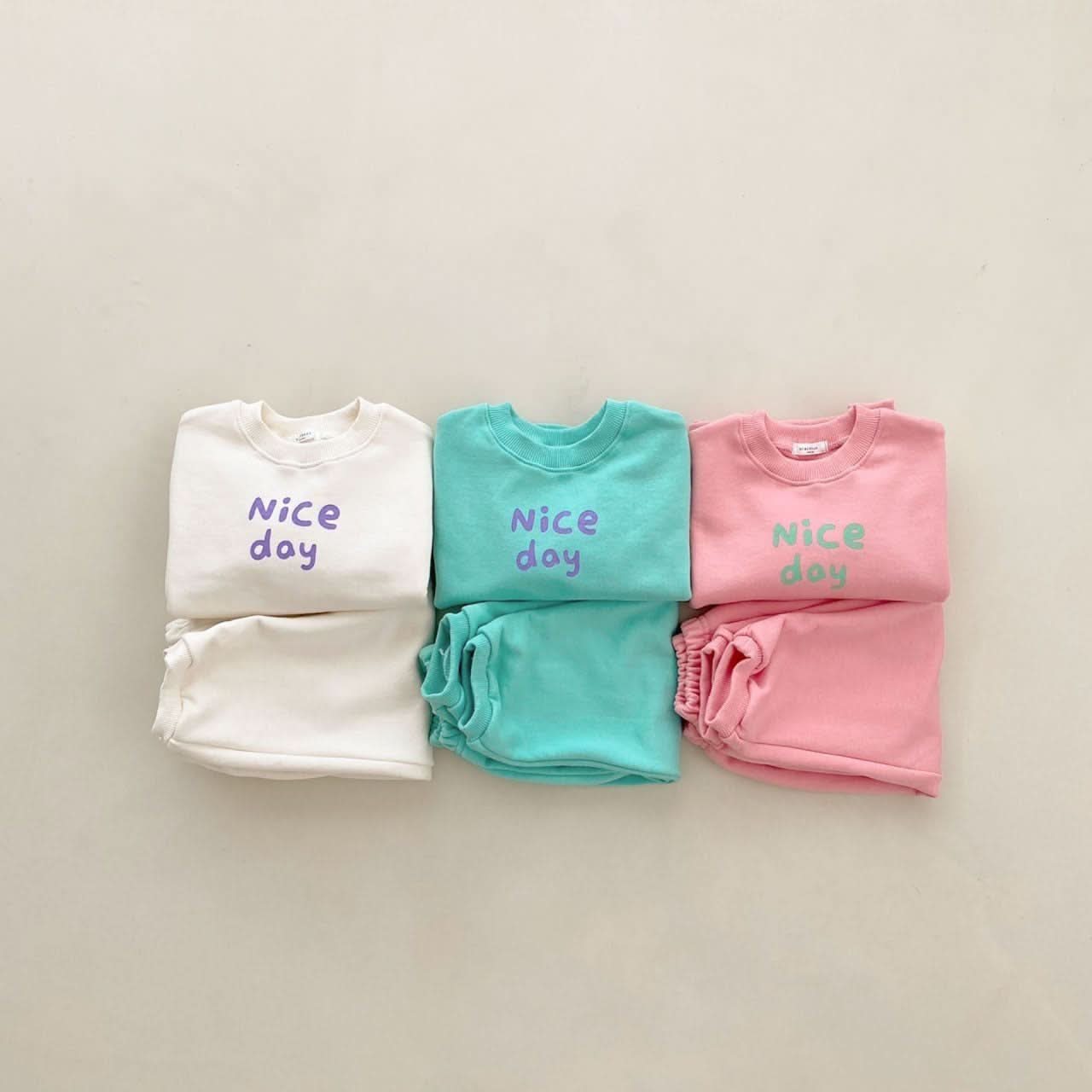 Baby Nice Day Printed Sweatshirt and Jogger Pants Set (4m-5y) - Pink - AT NOON STORE