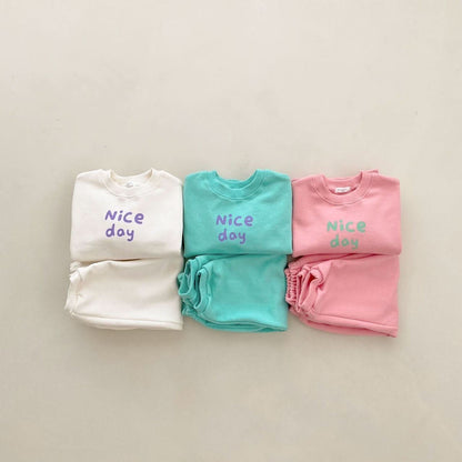 Baby Nice Day Printed Sweatshirt and Jogger Pants Set (4m-5y) - Pink - AT NOON STORE
