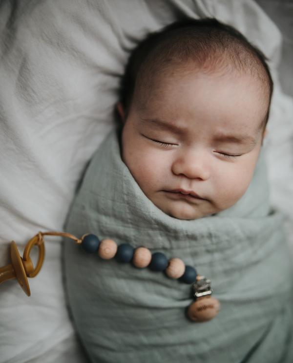 Mushie Muslin Swaddle Blanket Organic Cotton (Pale Taupe) - AT NOON STORE