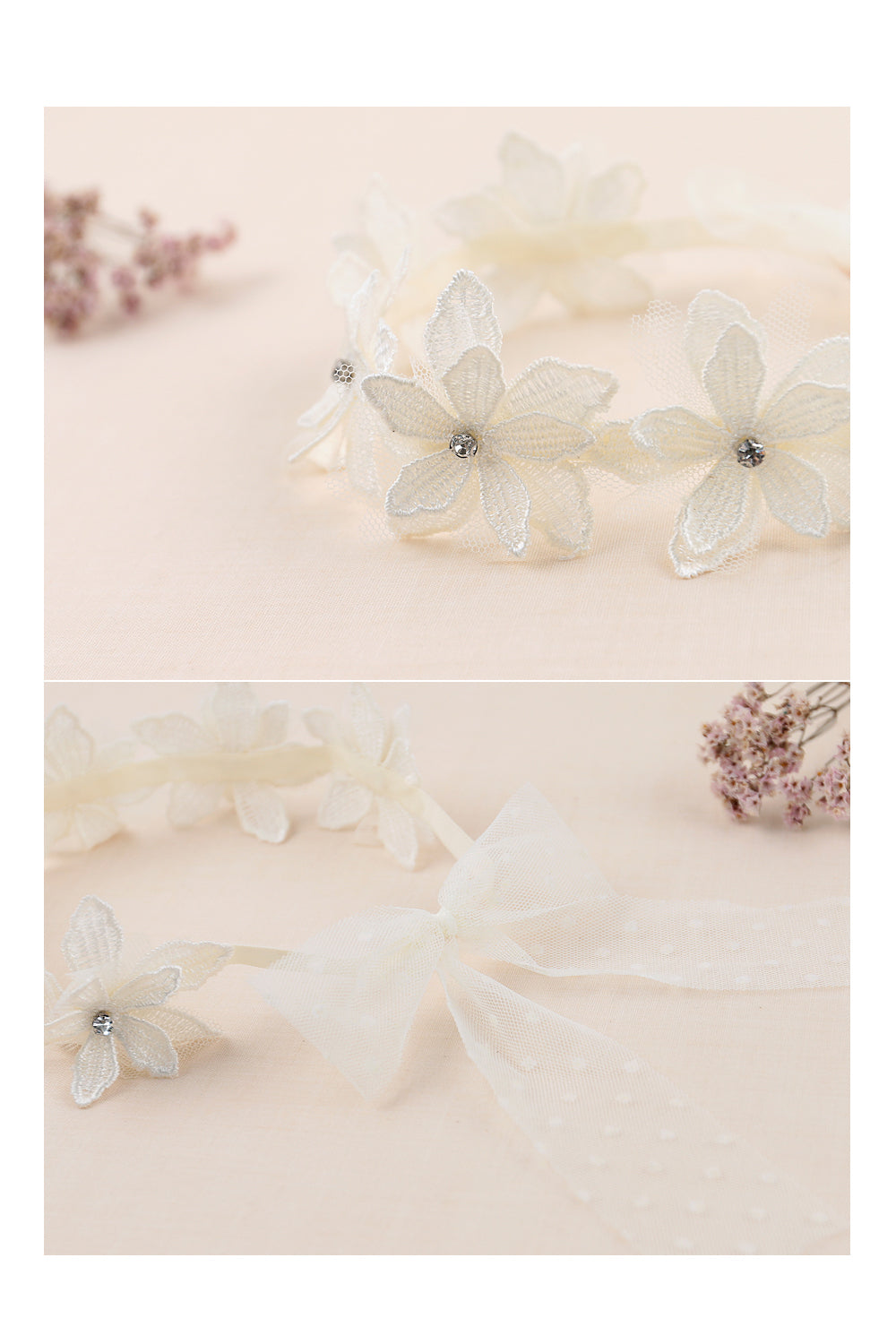 Baby Crystal Flower Lace Headband (3-18m) - AT NOON STORE