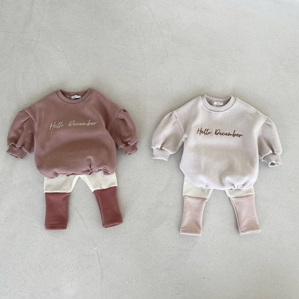 Baby Hello December Sweatshirt Romper (2-18m) - 2 Colors