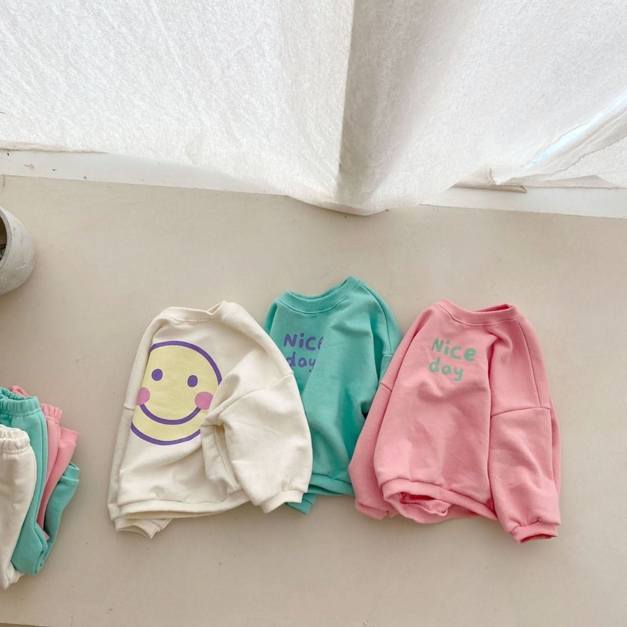 Baby Nice Day Printed Sweatshirt and Jogger Pants Set (4m-5y) - Pink - AT NOON STORE