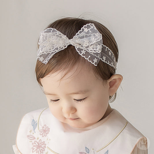 Baby Lace Bow Headband (3-18m) - AT NOON STORE