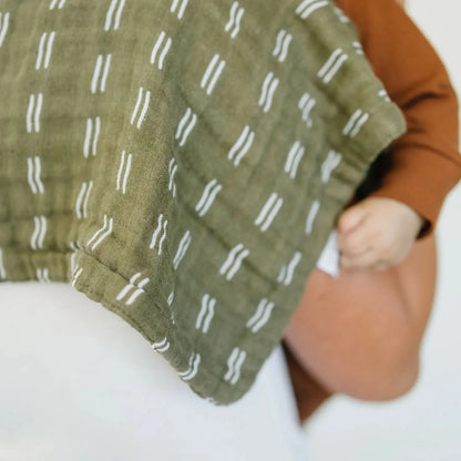 Mebie Olive Strokes Burp Cloth - AT NOON STORE