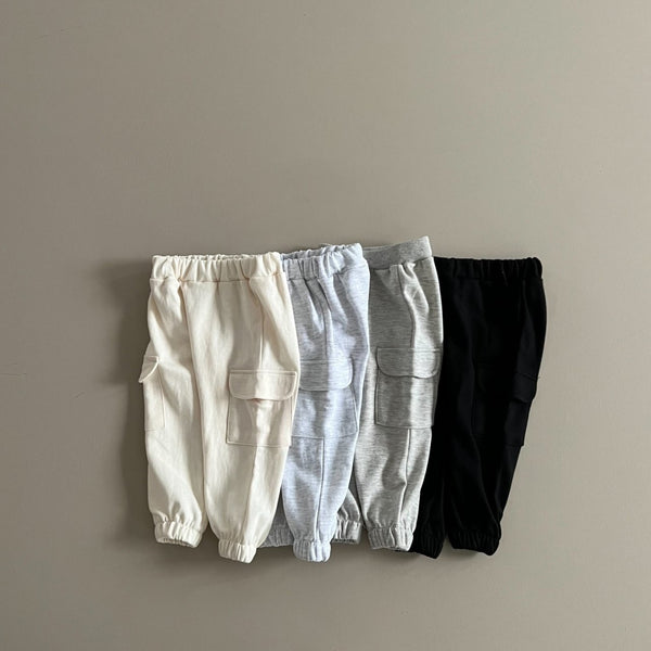 Kids Pocket Sweatshirt & Cargo Jogger Pants Set (4-5yrs) - Dark Heather Grey - AT NOON STORE