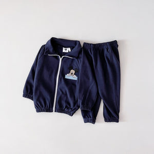 Toddler Mickey Embroidered Zip-Up Jacket and Jogger Pants Set (1-5y) - Blue