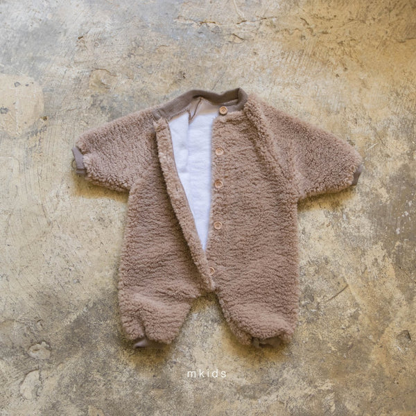 Baby Fleece Lined Sherpa Jumpsuit (3-24m) - Cocoa - AT NOON STORE