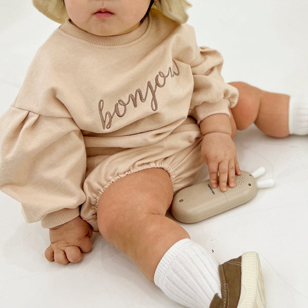 Baby Bonjour Sweatshirt and Bloomer Shorts Set (6-18m) - 2 Color - AT NOON STORE