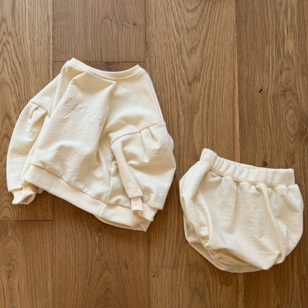 Baby Bonjour Sweatshirt and Bloomer Shorts Set (6-18m) - 2 Color - AT NOON STORE