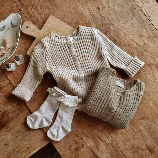 Baby Rib-Knit Cardigan  (6-18m) - 2 Colors - AT NOON STORE