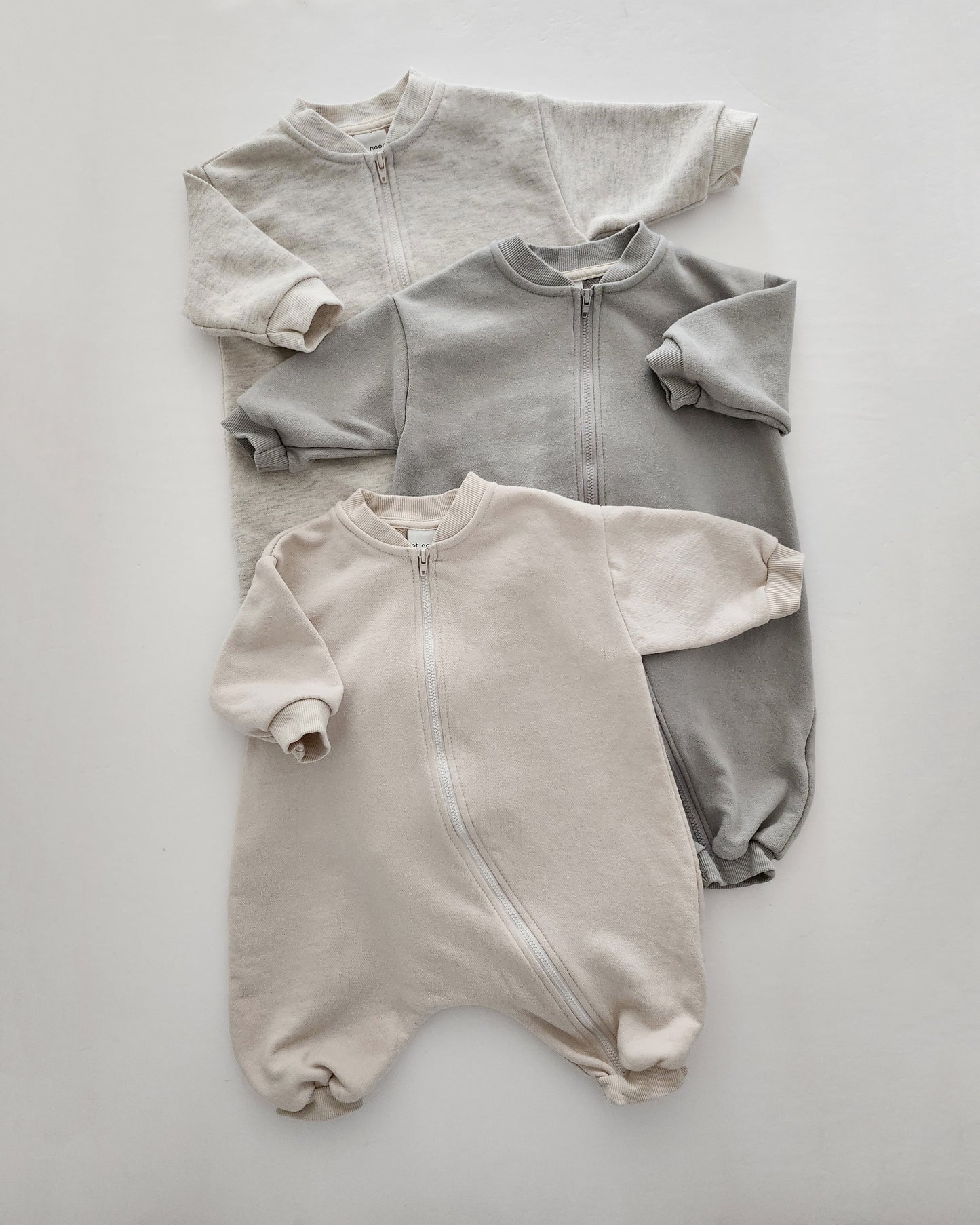 Baby At Noon Zip-up Jumpsuit (3-18m) - Beige - AT NOON STORE