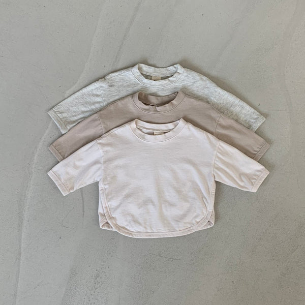 Baby BH Curved Hem Long Sleeve Tee (3-18m) - 3 Colors - AT NOON STORE