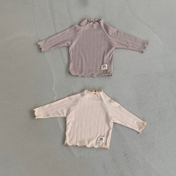 Baby BH Lettuce Trim Ribbed Long Sleeve Tee (3-18m) - 2 Colors - AT NOON STORE