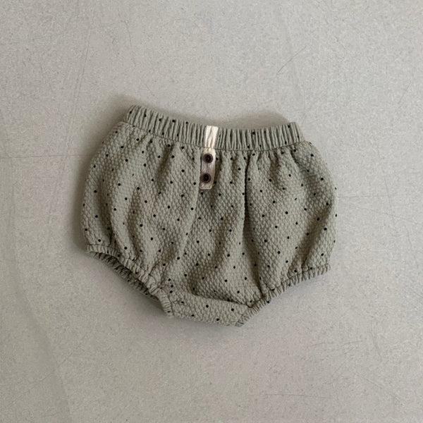 Baby BH Polka Dot Button Bloomer Shorts (3-18m)-Khaki - AT NOON STORE
