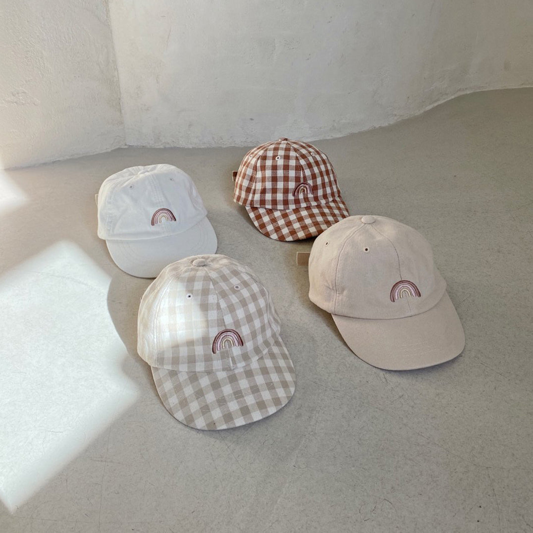 Baby BH Rainbow Baseball Cap (3-24m) - Brown Gingham - AT NOON STORE