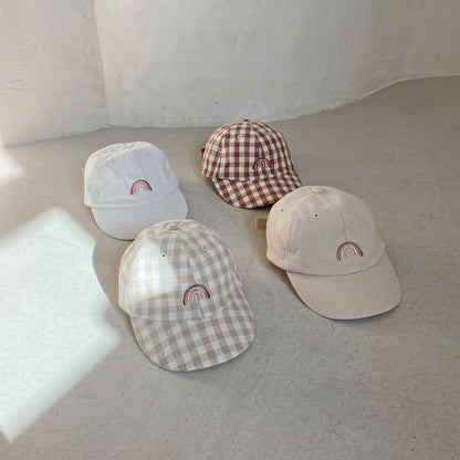 Baby BH Rainbow Baseball Cap (3-24m) - Beige Gingham - AT NOON STORE