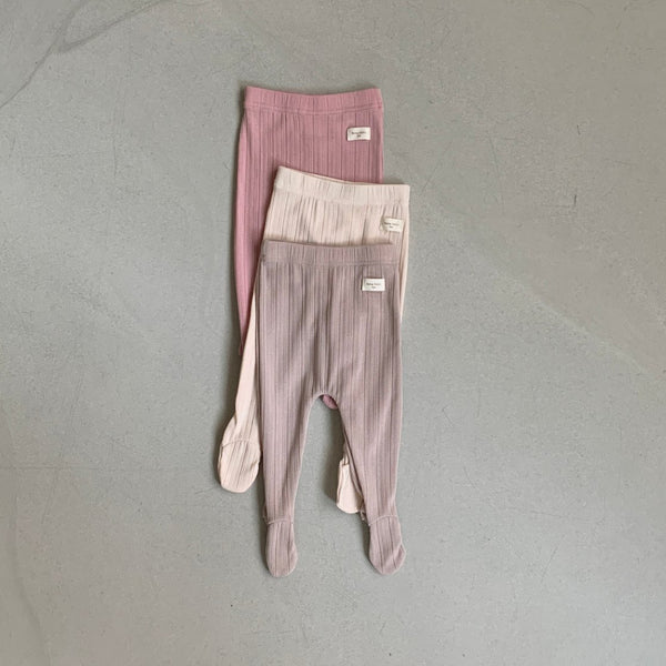 Baby BH Ribbed Footed Leggings (3-18m) - 3 Colors