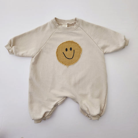 Baby BH Smiley Face Bodysuit (12-18m) - Mustard Face - AT NOON STORE