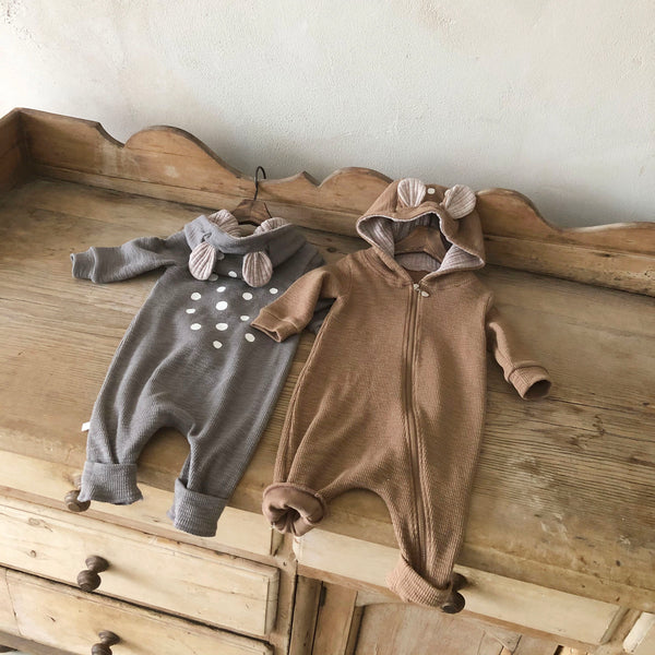 Baby Bambi Hooded Jumpsuit - Gray - AT NOON STORE