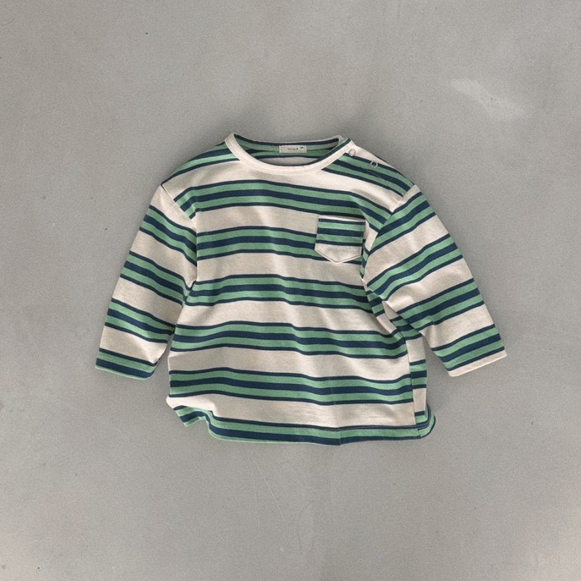 Baby Bella Stripe Pocket Top (3-18m) - Green