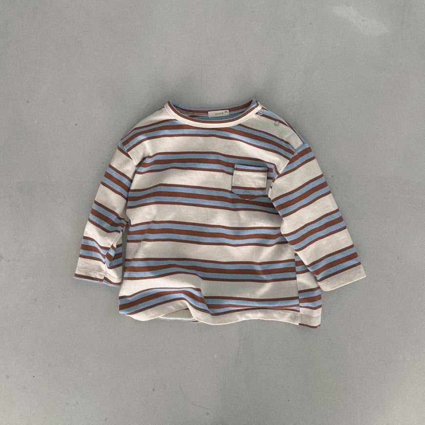 Baby Bella Stripe Pocket Top (3-18m) - Brown