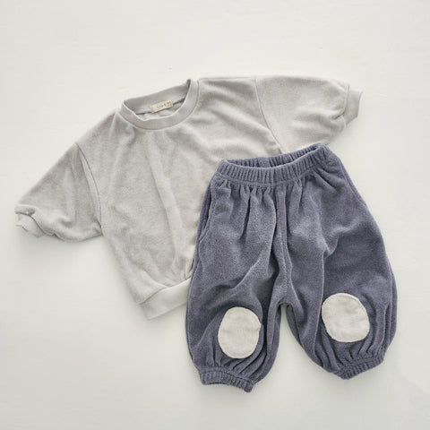 Baby Bella Terry Cloth Top and Pull-On Jogger Pants Set (3-18m) - Blue
