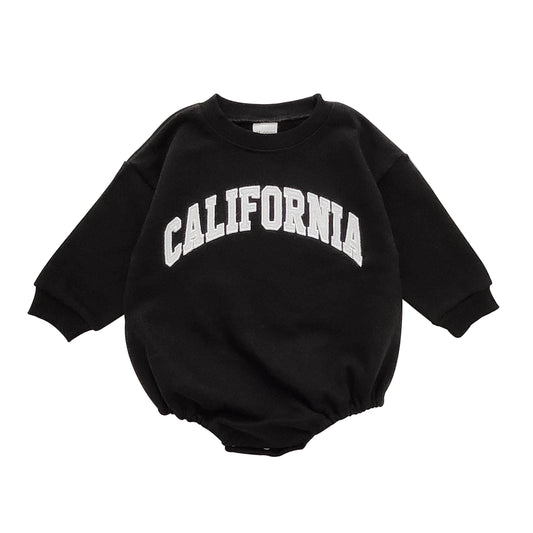 Baby California Sweatshirt Romper (0-18m) - Black - AT NOON STORE