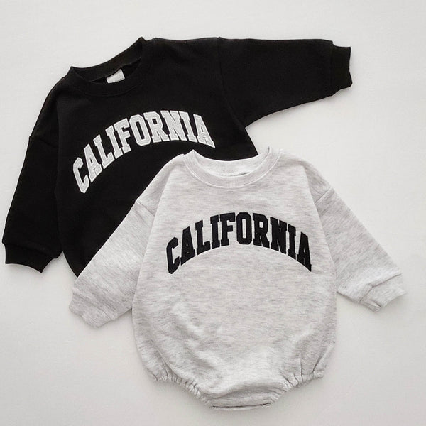 Baby California Sweatshirt Romper (0-18m) - Heather Gray - AT NOON STORE