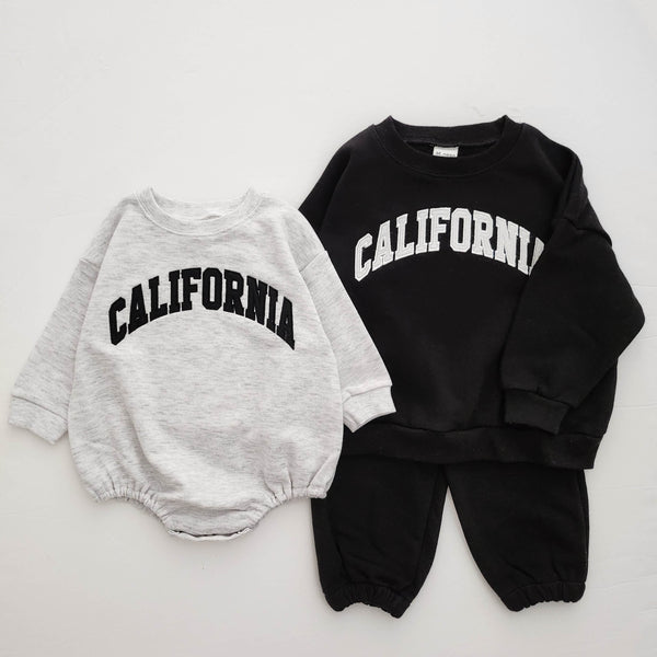Baby California Sweatshirt Romper (0-18m) - Heather Gray - AT NOON STORE