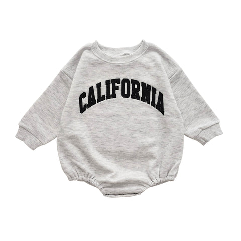 Baby California Sweatshirt Romper (0-18m) - Heather Gray