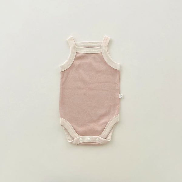 Baby  Contrast Trim Cami Romper (3-18m)- Pink - AT NOON STORE