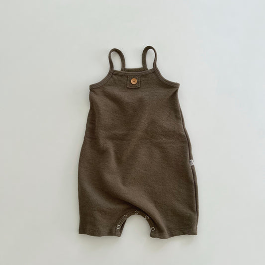 Baby Cotton Sleeveless Jumpsuit (3-18m)-  Dark Green - AT NOON STORE