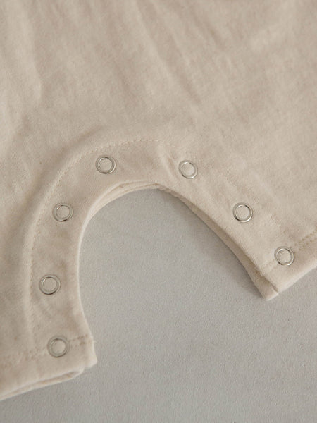 Baby Cotton Sleeveless Pocket Jumpsuit (3-18m)- Ivory