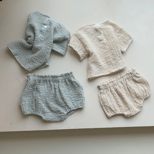 Baby Crinkled Top and Bloomer Shorts Set (12-24m) -Mint - AT NOON STORE