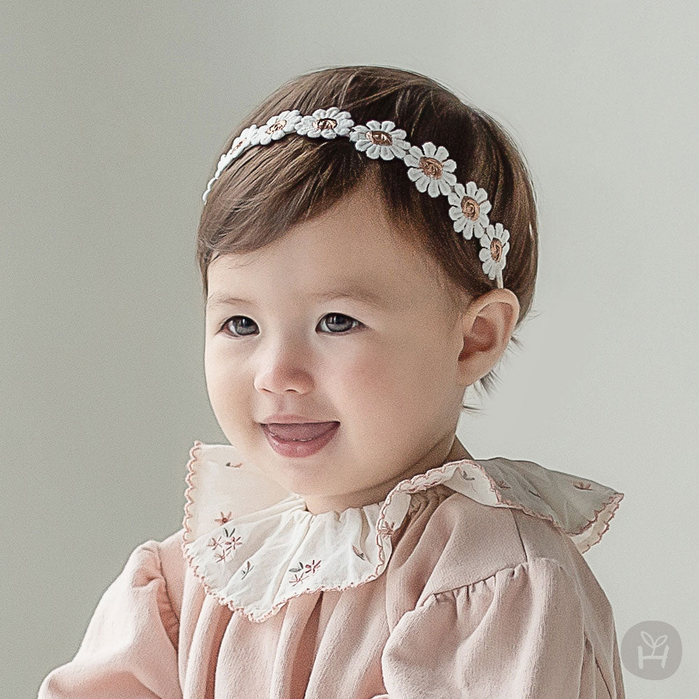 Baby Daisy Lace Headband (3-18m) - AT NOON STORE