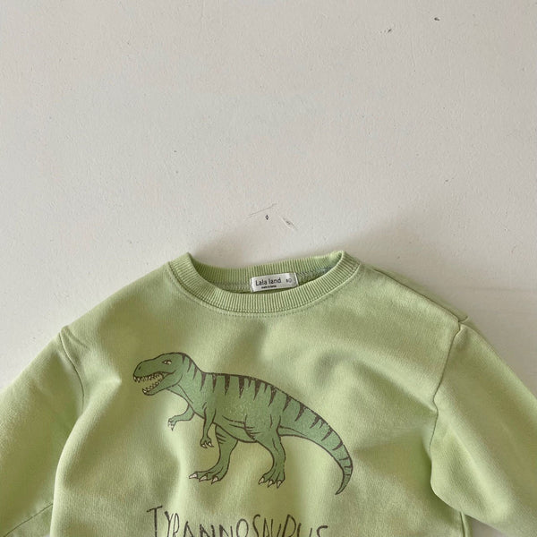 Baby Dinosaur Sweatshirt Romper (4-15m) - Green - AT NOON STORE