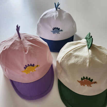 Baby Kids Dinosaur Embroidered Cap(10m-5y) - 3 Colors - AT NOON STORE