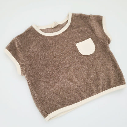 Baby Kids Towel Cloth Top and Shorts Set (3-4y) - Brown - AT NOON STORE