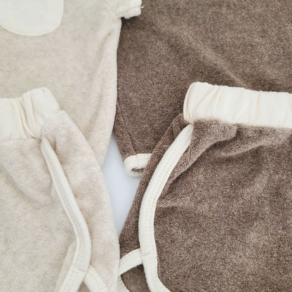 Baby Kids Towel Cloth Top and Shorts Set (3-4y) - Brown - AT NOON STORE