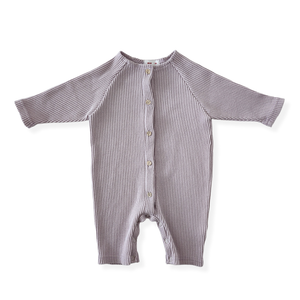 Baby Long Sleeve Waffle Bodysuit (6-18m) - Lilac