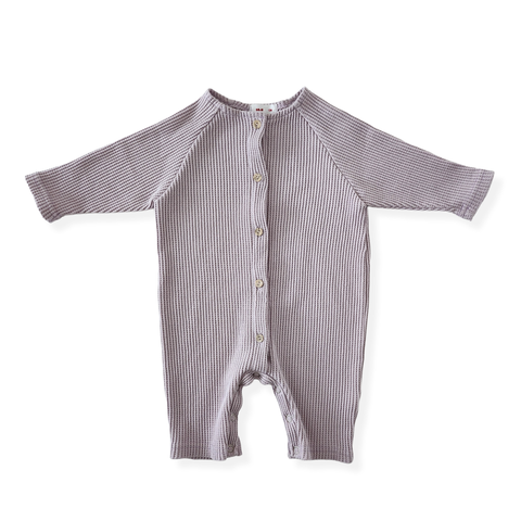 Baby Long Sleeve Waffle Bodysuit (6-18m) - Lilac - AT NOON STORE